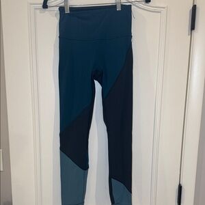 lululemon athletica Teal and Black Leggings
